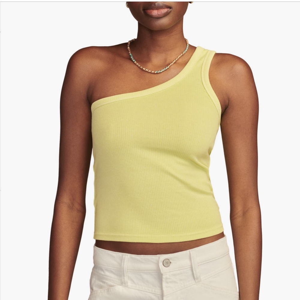 Lucky Brand Yellow One-Shoulder Tank Top